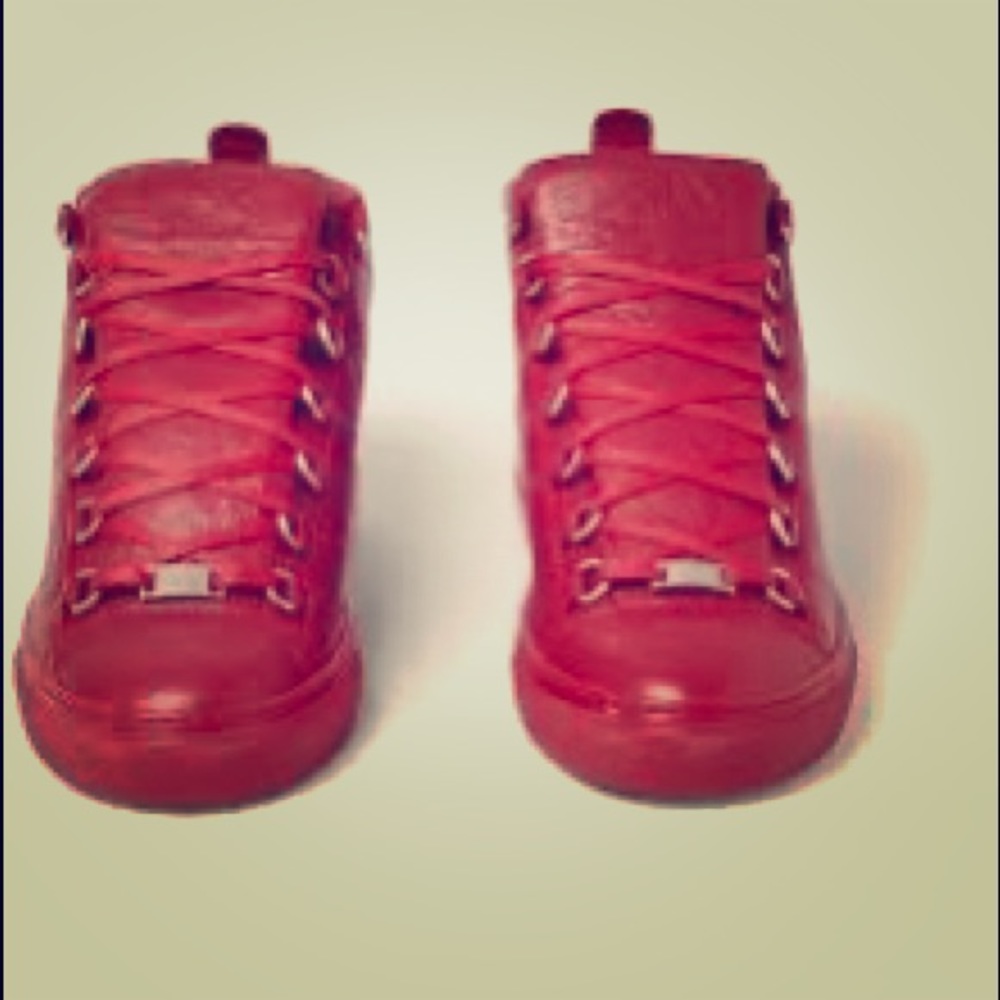 Balenciaga Fire Red Arena Flats
